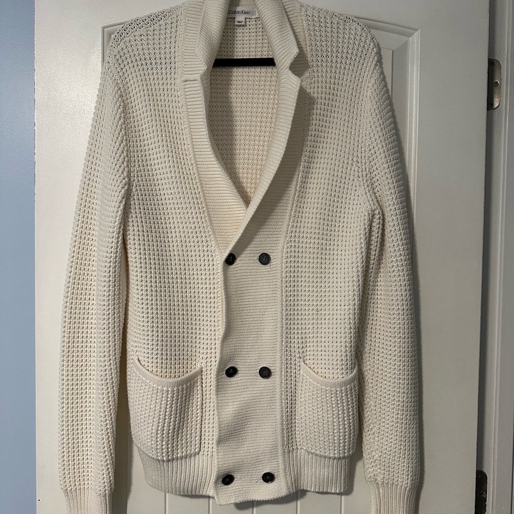 Calvin Klein Collection Cream Knit Cardigan